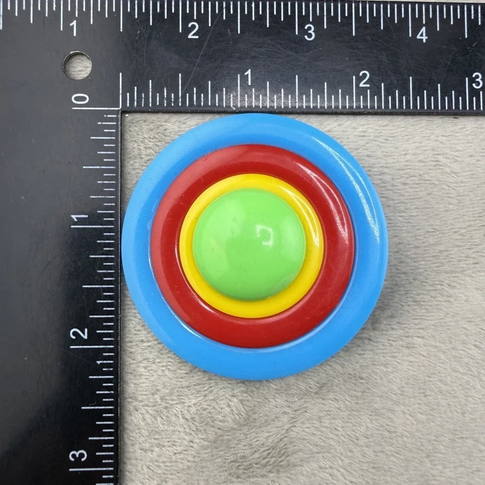 Vintage Retro Brooch Bright Colorful Western‎ Germany Plastic Mod Pop